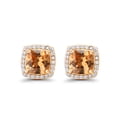 thumbnail image 2 of Paris Jewelry 24k Yellow Gold 4Ct Created Halo Princess Cut Tourmaline Stud Earrings Plated, 2 of 4