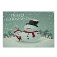 thumbnail image 1 of Christmas Cutting Board, Merry Christmas Cartoon with Santa Snowman Pines Houses Winter, Decorative Tempered Glass Cutting and Serving Board, Small Size, Almond Green Eggshell, by Ambesonne, 1 of 1