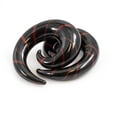 thumbnail image 5 of Pair of Black & Red Glass Tapers Stripe Spiral Design, 5 of 23