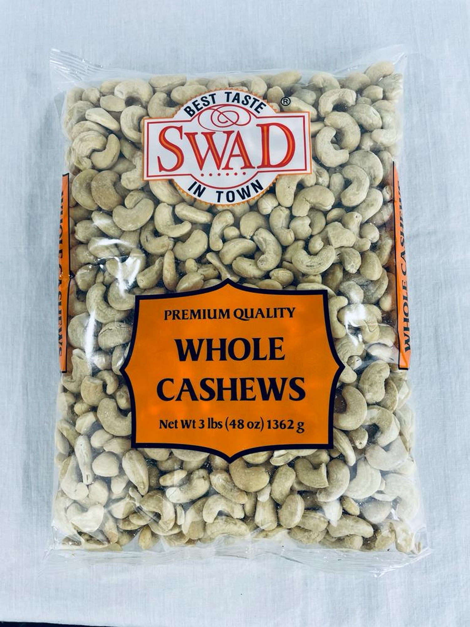 SWAD Whole Raw Cashews 3 lbs (48oz)