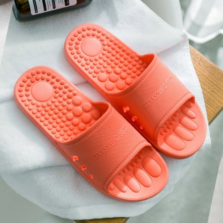 

Cathalem Couples Women Shower Room Home Non Slip Breathable Massage Soft Sole Shoes Slipper Women s Slippers with Rubber Soles RD2 6.5