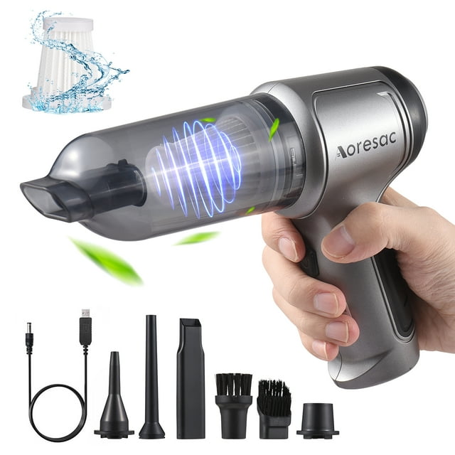 Riwcyla Portable Handheld Vacuum Cleaner Cordless Car Vacuum Cleaner Brusheless Motor 20000PA High Power 2,Level Suction Built,in Large Capacity Battery for Car Interior Home Office Hair Cleaning