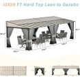 thumbnail image 3 of ALAULM 10' x 28' Gazebo，Hard Top Lean to Gazebo Wall Mount Heavy Hardtop Gazebo Outdoor Pergola with Curtains and Netting for Patio Garden Lawn Backyard Deck (Gray), 3 of 6