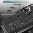 thumbnail image 5 of Compatible with OnePlus 12 Case with Screen Protector*2 with Slide Camera Cover, 360°Rotation Ring Kickstand [Military Grade] 1+ 12 Case for OnePlus 12 Phone Case,Black, 5 of 14