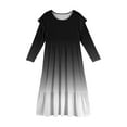 thumbnail image 5 of Abcomgle Girls Long Sleeve Dresses 7-8 Casual A-Line Ruffle Long Sleeve Maxi Dress Gradient Crew Neck Sundresses Tiered Dresses with Pockets,Black, 5 of 5