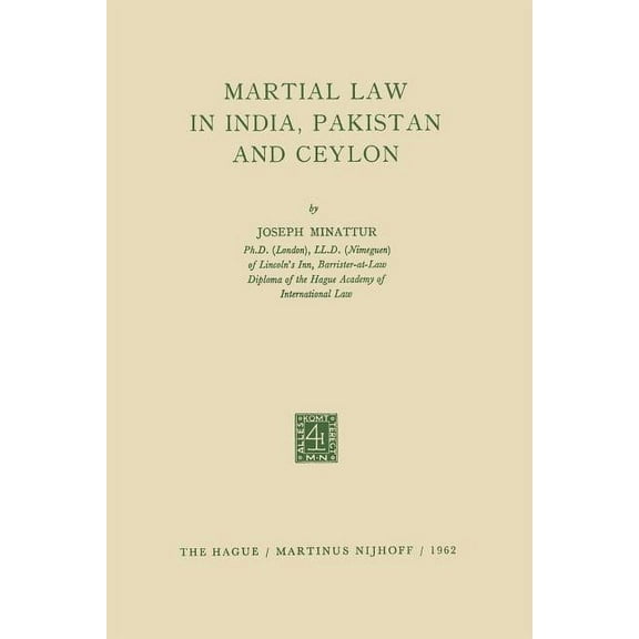 Martial Law in India, Pakistan and Ceylon, (Paperback)