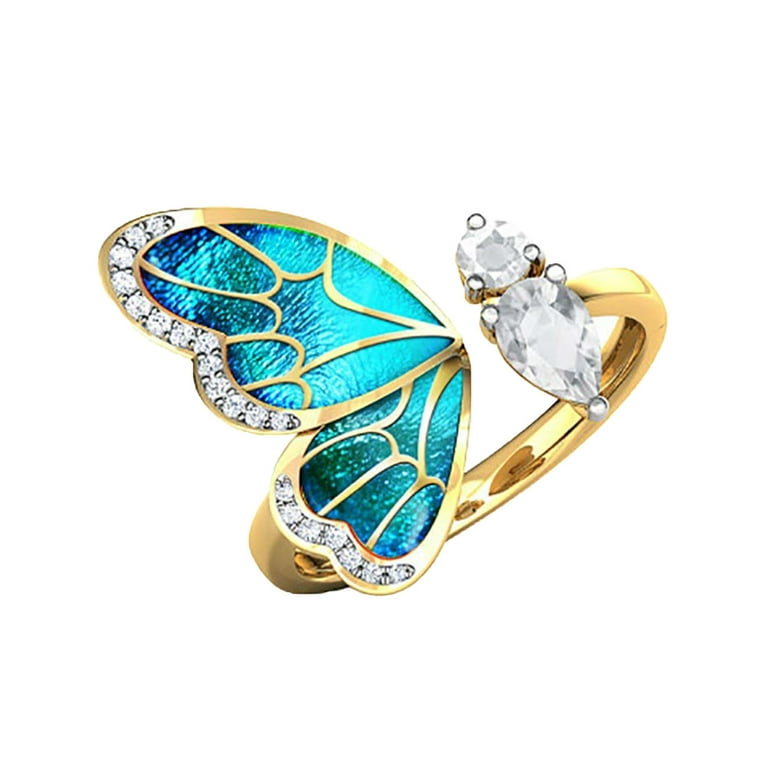 WGOUP Butterfly Rings Gold Open Finger Free) 1 Rings 2 Get Rings,Gold(Buy