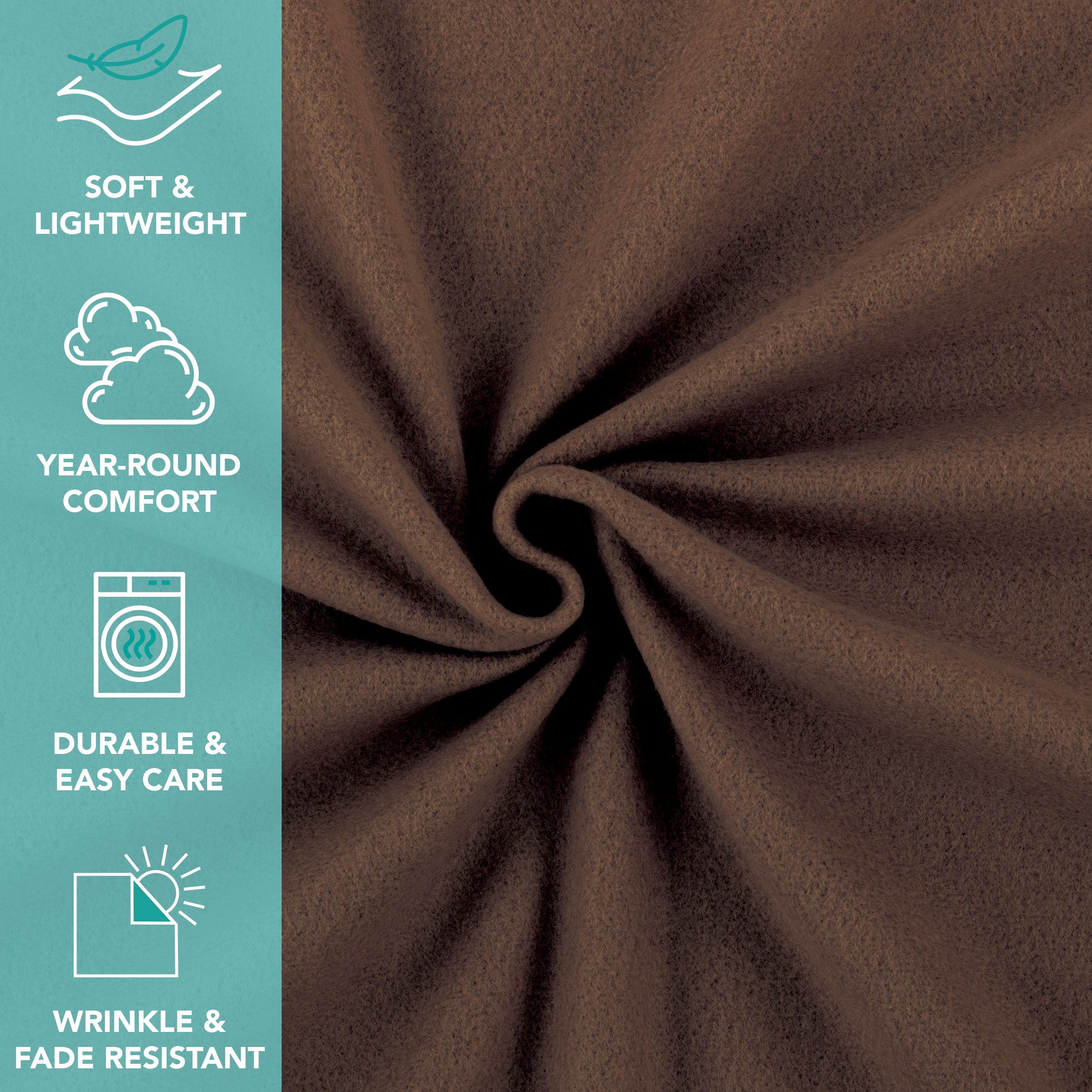 Arkwright Polar Fleece Throw Blankets (Pack of 6) Ultra Soft, Lightweight, 50 x 60 in, Brown