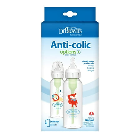 Dr. Brown s Options+ Narrow 8oz 2PK Animal Deco Bottles