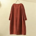 thumbnail image 3 of Savings Clearance 2023! asdoklhq Womens Plus Size Clearance Dresses,Women Vintage Pockets Corduroy Solid Color Long Sleeve Loose Casual Dress, 3 of 6