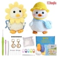 thumbnail image 2 of Handmade crochet material package Wool knitting doll DIY set Petal duck gift for lover., 2 of 9