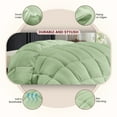 thumbnail image 5 of Lux Decor Collection Queen Comforter - Box Stitched Down Alternative Quilted Duvet Insert with Corner Tabs - Sage, 5 of 10