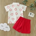 thumbnail image 3 of Fsqjgq Baby Boy Clothes 2-3 Years Kids Outfits Toddler Baby Boys Summer Clothes Valentine's Day Short Sleeve Hearts Print T Shirt Tops Shorts Gentleman Kids Outfits New Born Clothes Baby Boy Pajamas, 3 of 7