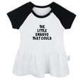 thumbnail image 1 of The Little Embryo That Could Funny Dresses For Baby, Newborn Babies Skirts, Infant Princess Dress, 0-24M Kids Graphic Clothes (Black Raglan Dresses, 18-24 Months), 1 of 5