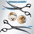 thumbnail image 6 of 7.0in Stainless Steel 6 in 1 Professional Dog Grooming Scissors Kit, Heavy 4CR Titanium Coated Straight & Thinning & Curved Shears & Comb Set for Dog & Cat Grooming, 6 of 7