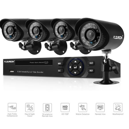 [Newest] Wireless Security Camera System, 4CH 1080P Wireless NVR System with 4pcs 1.3MP IP Security Camera with Night Vision and Email Alert Remote Access for Indoor Outdoor No HDD (The Best Night Vision Camera)