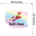 thumbnail image 4 of Home Watercolor Custom Name Wall Decals for Kids Room - Fly With Rocket Ship Rainbow Background Outer Space Personalized Bedroom Wall Sticker Water Color Style - Size: 40 In x 32 In, 4 of 5