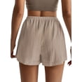 thumbnail image 5 of SWQZVT Women's Linen Shorts High Waisted Drawstring Elastic Waist Lounge Shorts with Pockets Summer Casual Beach Vacation Shorts, 5 of 6