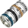 thumbnail image 2 of Anillo giratorio de cadena de acero y titanio para hombre, 2 of 3