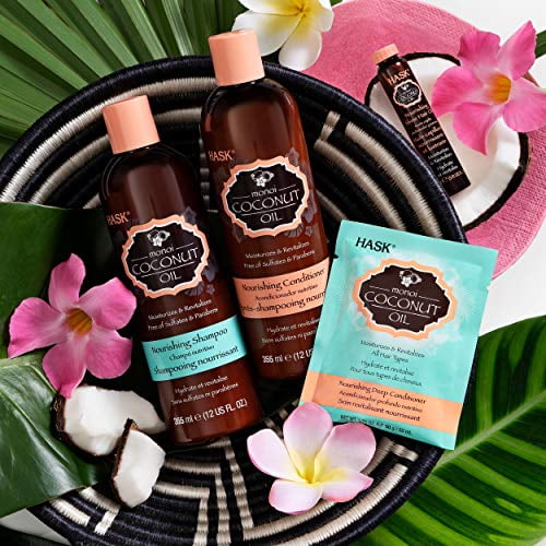 Hask Coconut Oil Shampoo and Conditioner Set, Hydration and Glow