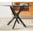 thumbnail image 2 of GZXS Black Dining Table with MDF Top and Crossed Metal Legs, 42.1" Round Kitchen or Living Room Table, Easy to Assemble and Clean – Seats 4 to 6, 2 of 6
