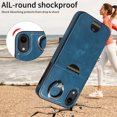 thumbnail image 6 of Classic Wallet Case Compatible with iPhone XR for Men Women, with 360° Rotation Finger Ring Kickstand PU Leather Shockproof Phone Cover with Card Slot for iPhone XR, Blue, 6 of 10