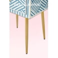 thumbnail image 3 of LAKECITY ARTS Bone Inlay Optical Design 1 Drawer Bedside Table Sky Blue, Bone Inlay Optical Design 1 Drawer Nightstand Table Sky Blue, 3 of 5