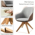 thumbnail image 3 of Art Leon Mid Century Accent Chair Fabric Swivel Beech Wood Legs, Black Gray, 3 of 7