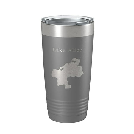 

Lake Alice Map Tumbler Travel Mug Insulated Laser Engraved Coffee Cup Florida 20 oz Dark Gray