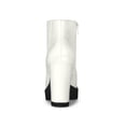 thumbnail image 2 of BLISSFUL STEP Women Rounded Toe Chunky Heel Platform Ankle Boots White 9, 2 of 8