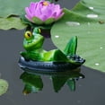 thumbnail image 3 of (Rana de neumáticos) Jardín patio diversión con agua adornos flotantes simulación de piscina decoración animal estanque rana serie 14*13*9,5 cm, 3 of 9