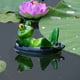 thumbnail image 4 of (Bote de madera con remo de tortuga) Jardín patio diversión acuática adornos flotantes simulación de piscina decoración animal estanque rana serie 15*12*10,5 cm, 4 of 10