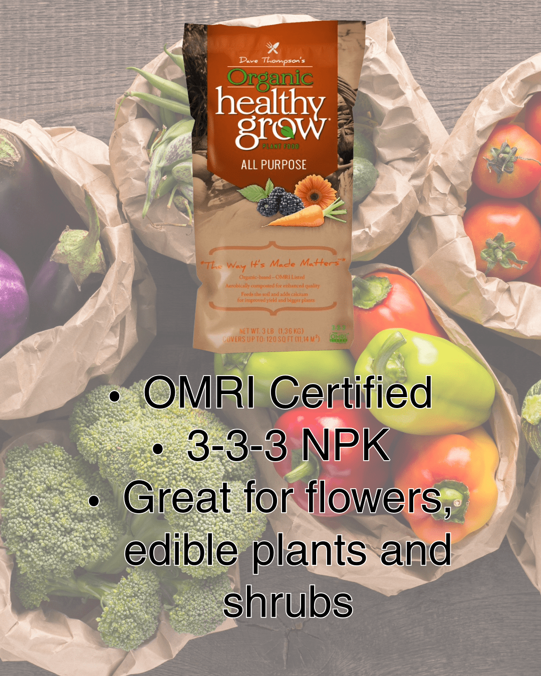 Dave Thompson's Organic Healthy Grow All Purpose Fertilizers, 3 lb