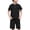 Black, variant on Boys Cotton Linen Outfit Sets Short Sleeve Crew Neck T-Shirt & Shorts Summer Casual Clothes for 5-14 Years