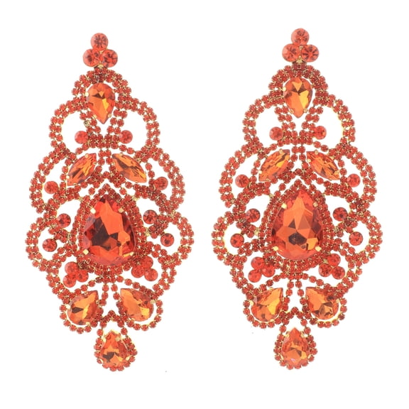 Large Rhinestone Drop Earrings
