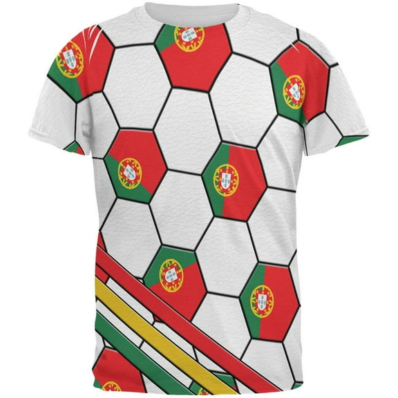 World Cup Portugal Soccer Ball All Over Mens T Shirt Multi X-LG