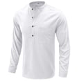 thumbnail image 4 of VJATTWR Mens Shirts Long Sleeve Casual Tops Lightweight Pullover Shirt Button T-Shirt with Pocket M, 4 of 6