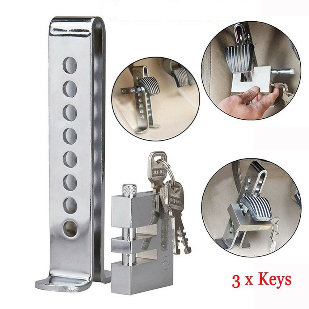 Brake Pedal Lock Security Car Auto Stainless Steel Clutch Lock Anti-theft Device 