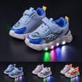 thumbnail image 6 of Gpaecead Boys Cartoon Dinosaur Light Up Sports Shoes Mesh Breathable Soft Sole Comfortable Casual Running Sneakers, A-Blue, 6 of 6