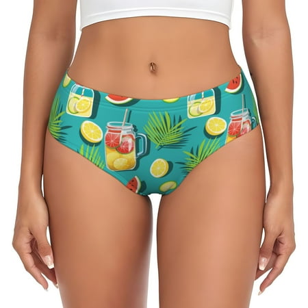 Womens Underwear - cartoon Lemon juice No Show Seamless Underwear for Women  Soft Stretch Womens Panties  Hipster Ladies Panties Bikini Underwear Briefs