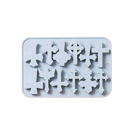 

12 Holes Fondant Cake Moulds for Cross Shape Mold Clay Cake Chocolate Molds Silicone Material Gift for Baking Lovers and