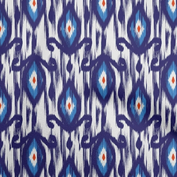 oneOone Georgette Viscose Dark Blue Fabric Ikat Dress Material Fabric Print Fabric By The Yard 42 Inch Wide