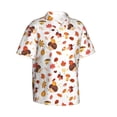 thumbnail image 2 of Daiia Autumn Maple Leaf with Hedgehog Hawaiian Shirt for Men Gentle Cotton Regular Short Sleeve Casual-Medium, 2 of 9
