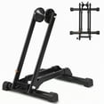 thumbnail image 1 of Costway Bicycle Bike Floor Parking Storage Stand Display Rack Folding Holder Black, 1 of 10