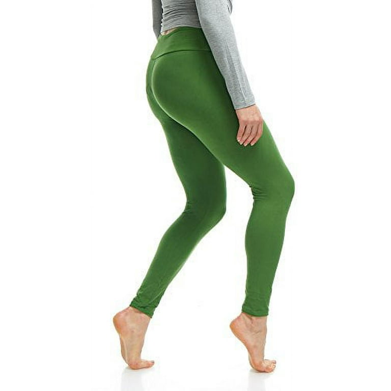 LMB Lush Moda Leggings for Women with Comfortable Yoga Waistband - Buttery  Soft in Many of Colors - fits X-Small to X-Large, Olive 