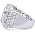 thumbnail image 2 of Square Frame Anniversary Wedding Ring For Men's In 14K White Gold Over 925 Sterling Silver Jewelry Gift For Men, 2 of 2