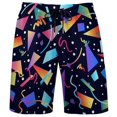 thumbnail image 2 of IWRICH Men's Plus Size Holiday Shorts Summer Board Shorts Beach Graphic Printed Casual Short Pants with Pockets 07-Black XL, 2 of 4