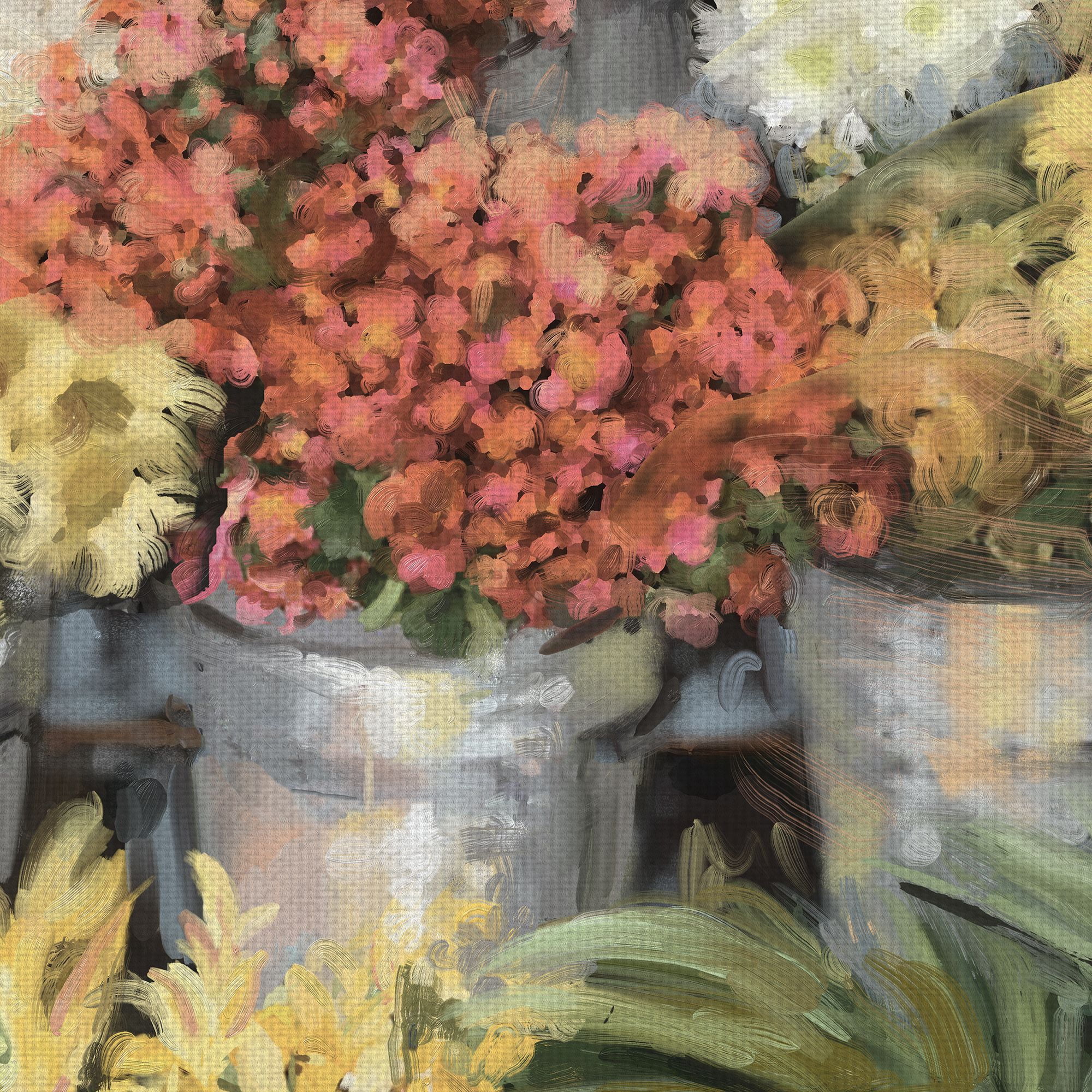Masterpiece Art Gallery Spring Market Flower Bouquet By Studio Arts Canvas Art Print 24" x 24"