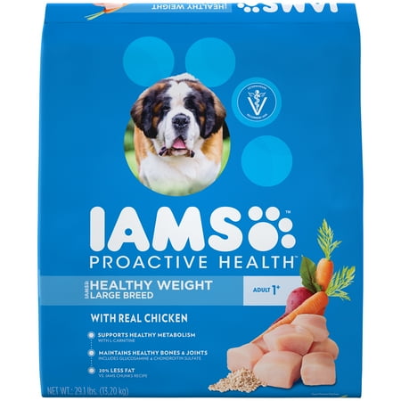 IAMS PROACTIVE HEALTH Large Breed Adult Healthy Weight Dry Dog Food Chicken, 29.1 lb. Bag