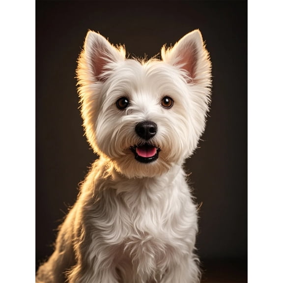 West Highland White Terrier Diamond Art 5D Diamond Painting DIY Kits Full Round Drill Beads by Number Mosaic Handmade Arts and Crafts for Home Wall Living Room Decor 12x16 inch / 30x40cm